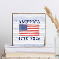 America Flag 1776-2026 Block Sign
