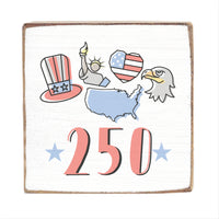 America 250 Icons Block Sign