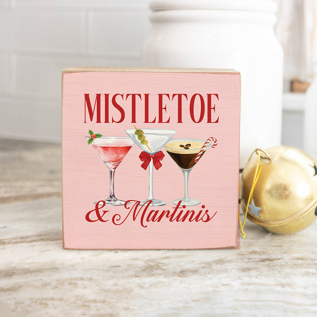 Mistletoe & Martinis Square Block