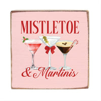 Mistletoe & Martinis Square Block