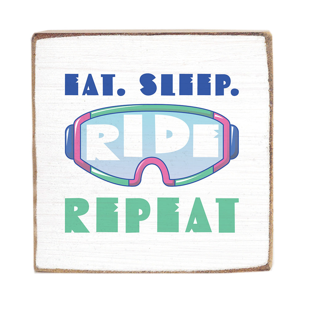 Eat Sleep Ride Repeat Square Block Sign