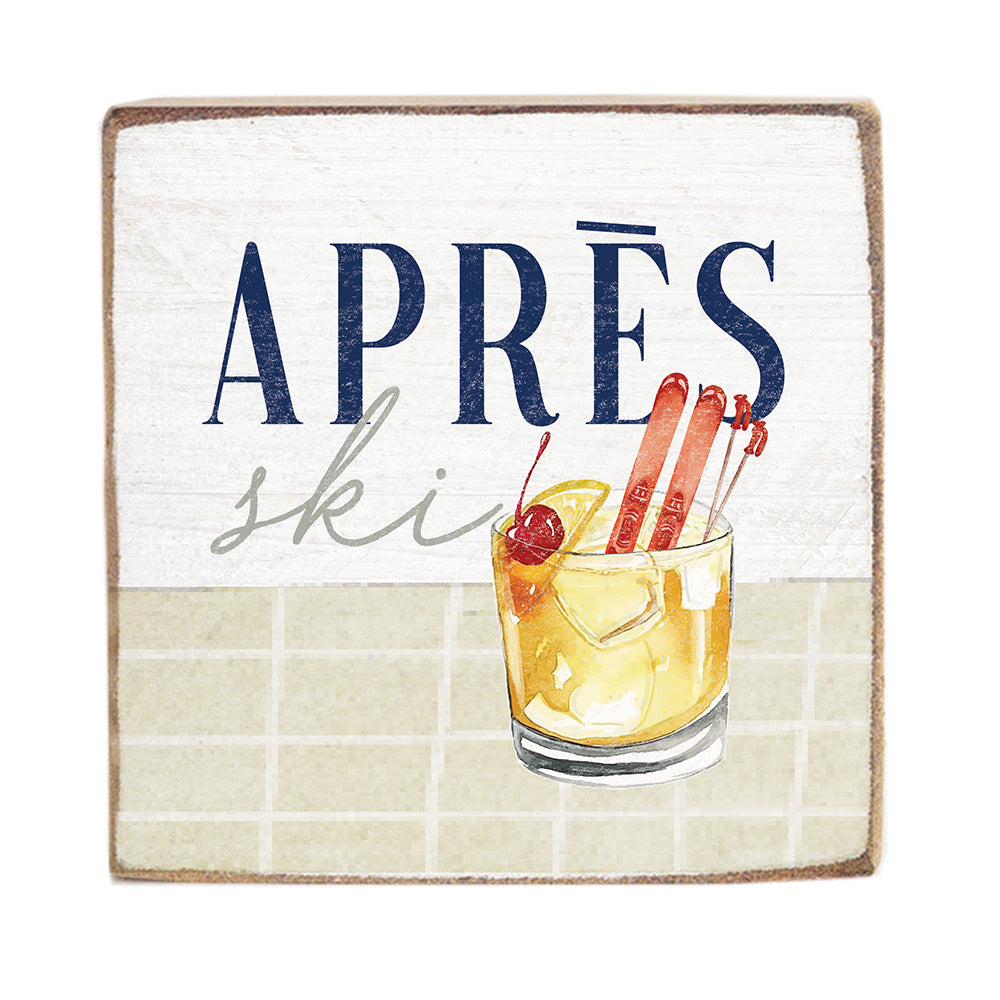Apres Ski Square Block Sign