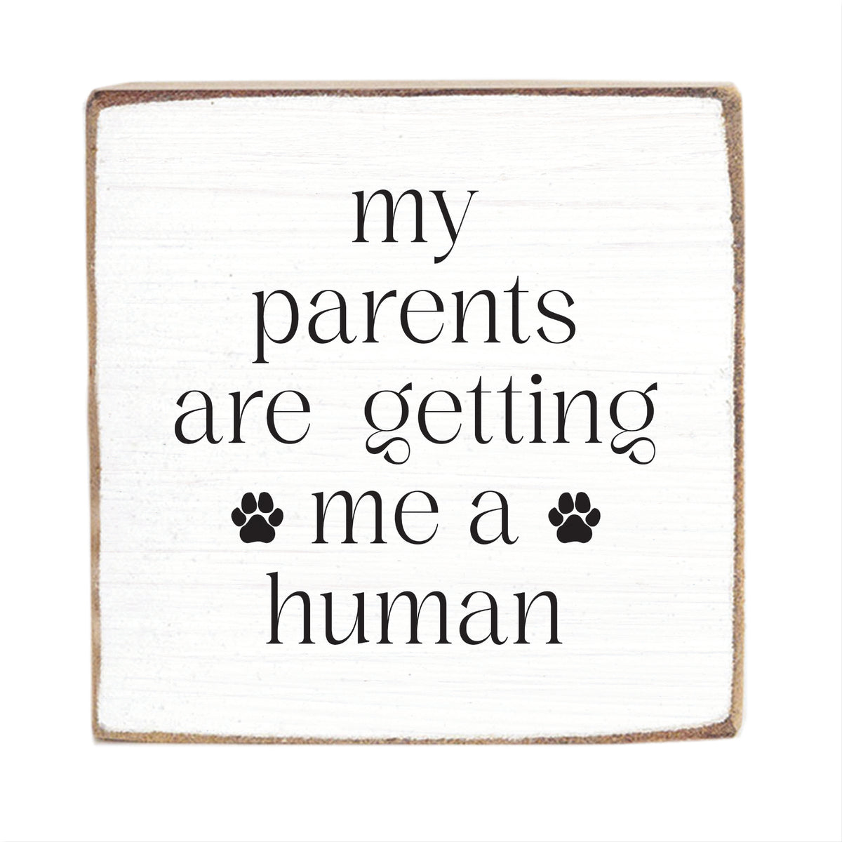 My Parents Are Getting Me A Human Block Sign