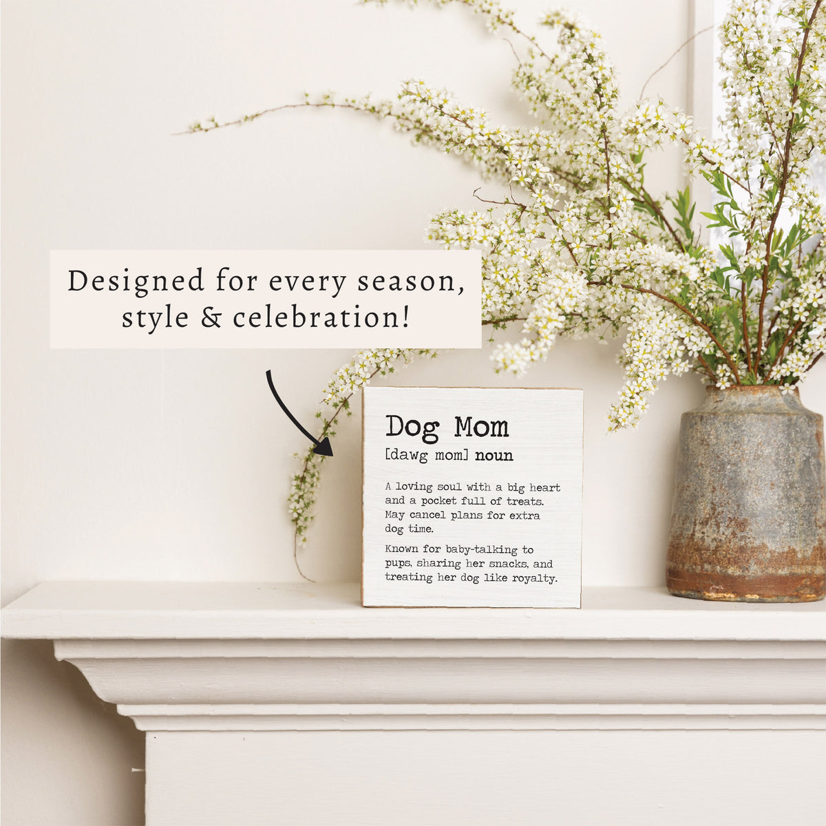 Dog Mom Definition Block Sign