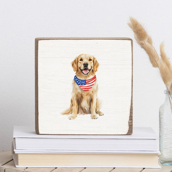 Patriotic Dog Block Sign