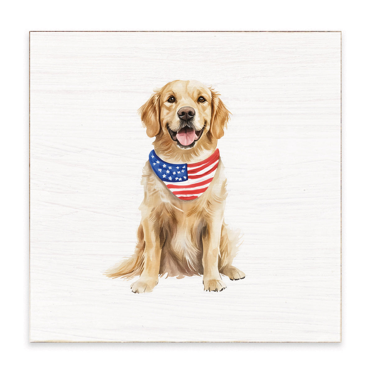 Patriotic Dog Block Sign