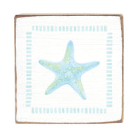 Seafoam Starfish Block Sign