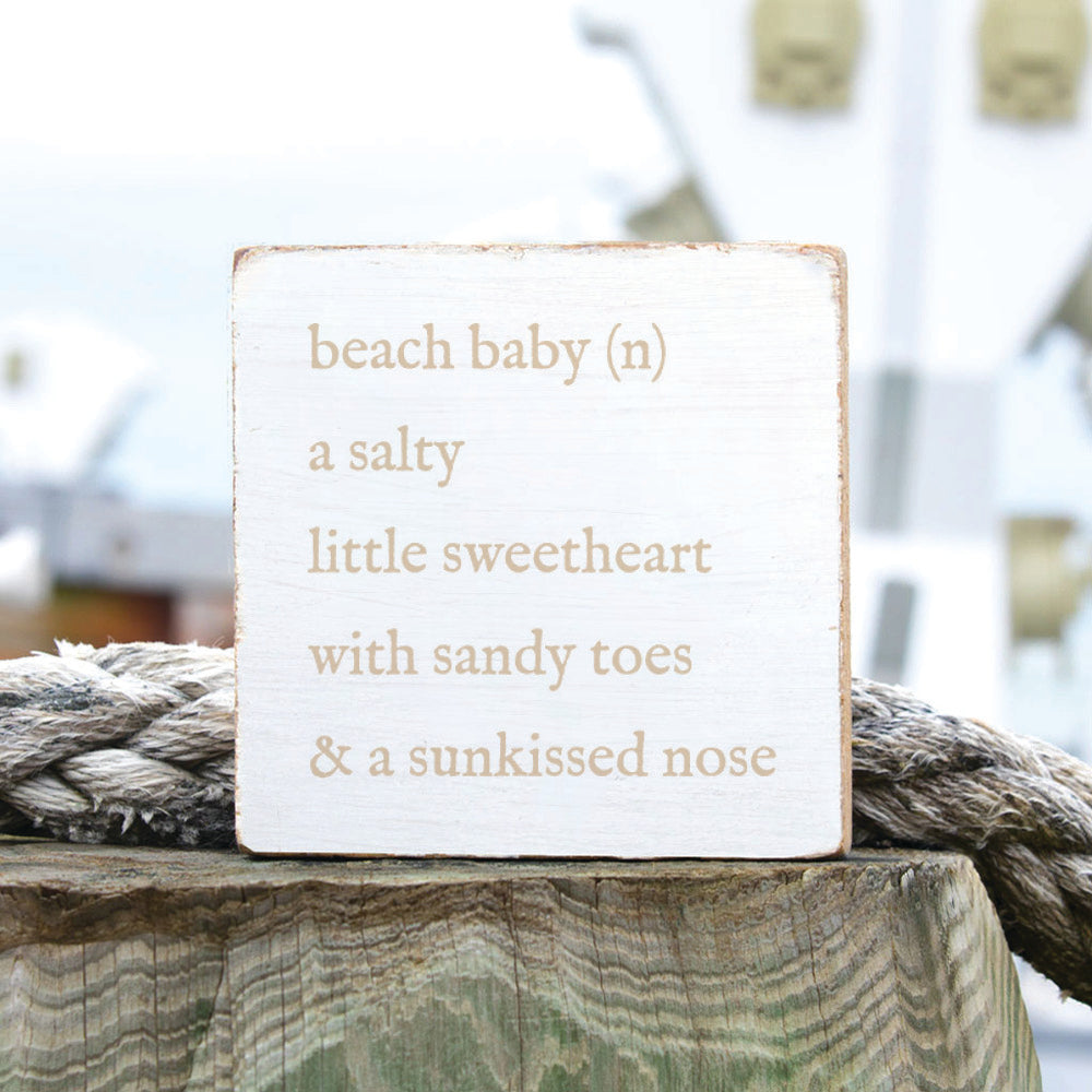 Beach Baby Definition Block Sign