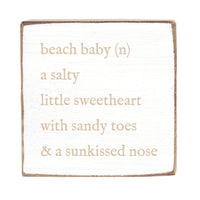 Beach Baby Definition Block Sign
