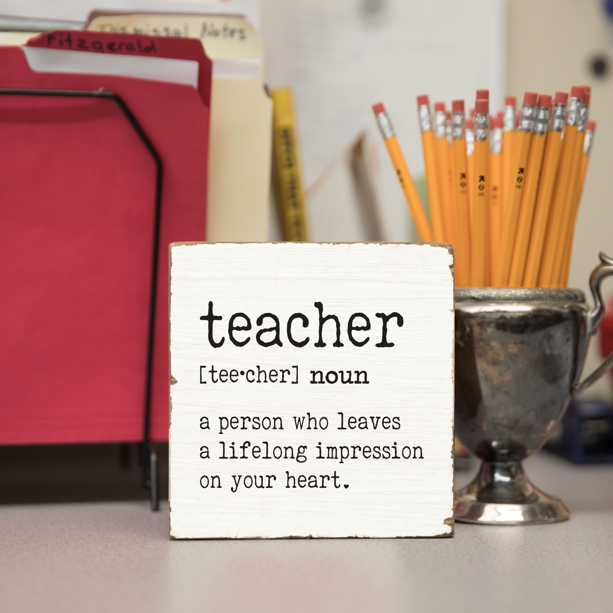 Teacher Definition Decorative Wooden Block