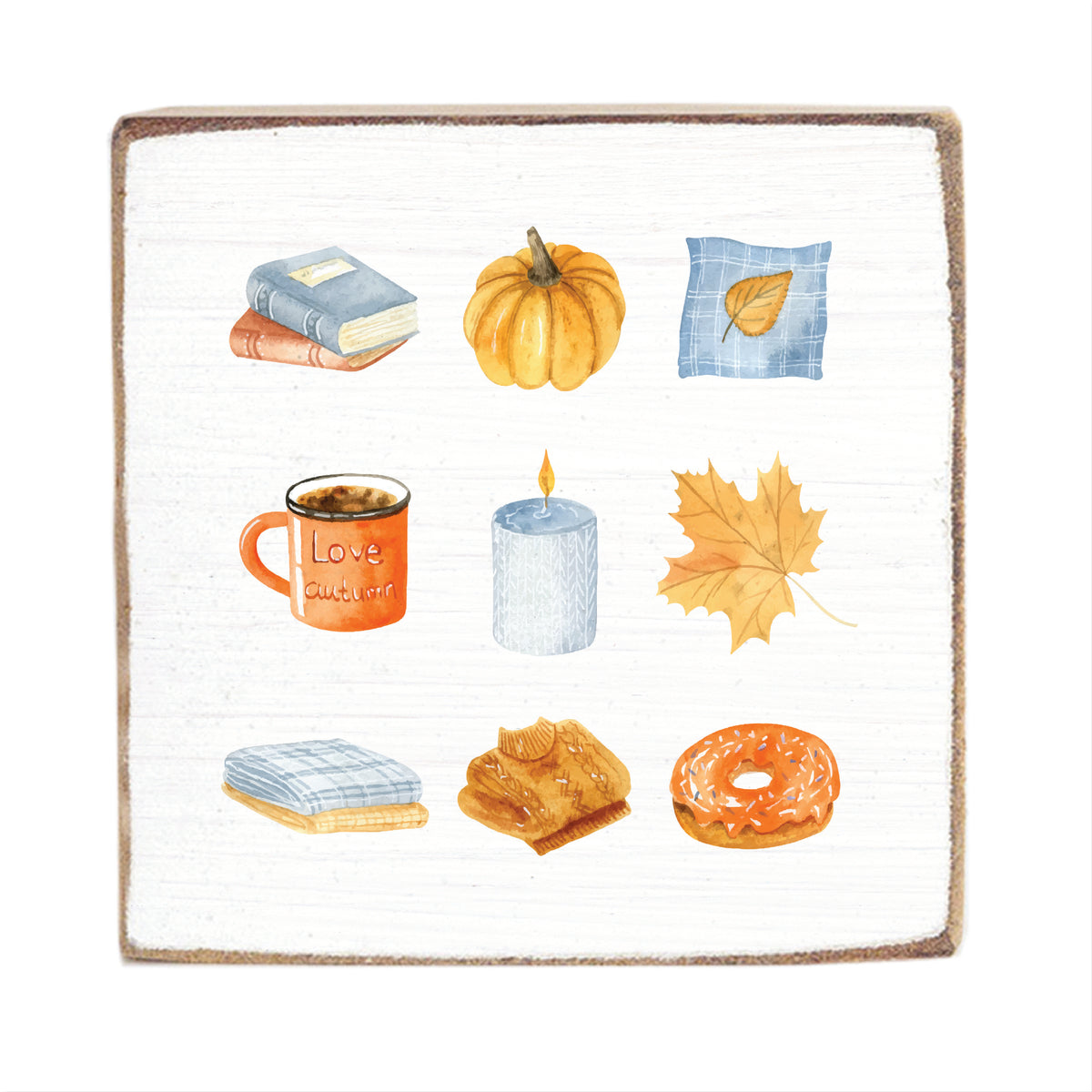 Autumn Icons Block Sign