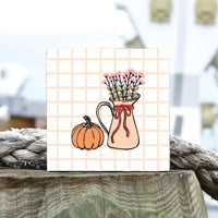 Autumn Bloom Block Sign