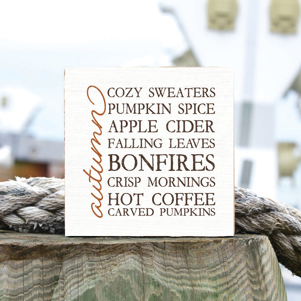 Autumn Favorites Block Sign
