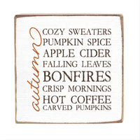 Autumn Favorites Block Sign