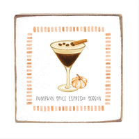 Pumpkin Spice Espresso Season Square Block Sign