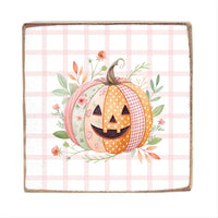 Floral Pumpkin Block Sign