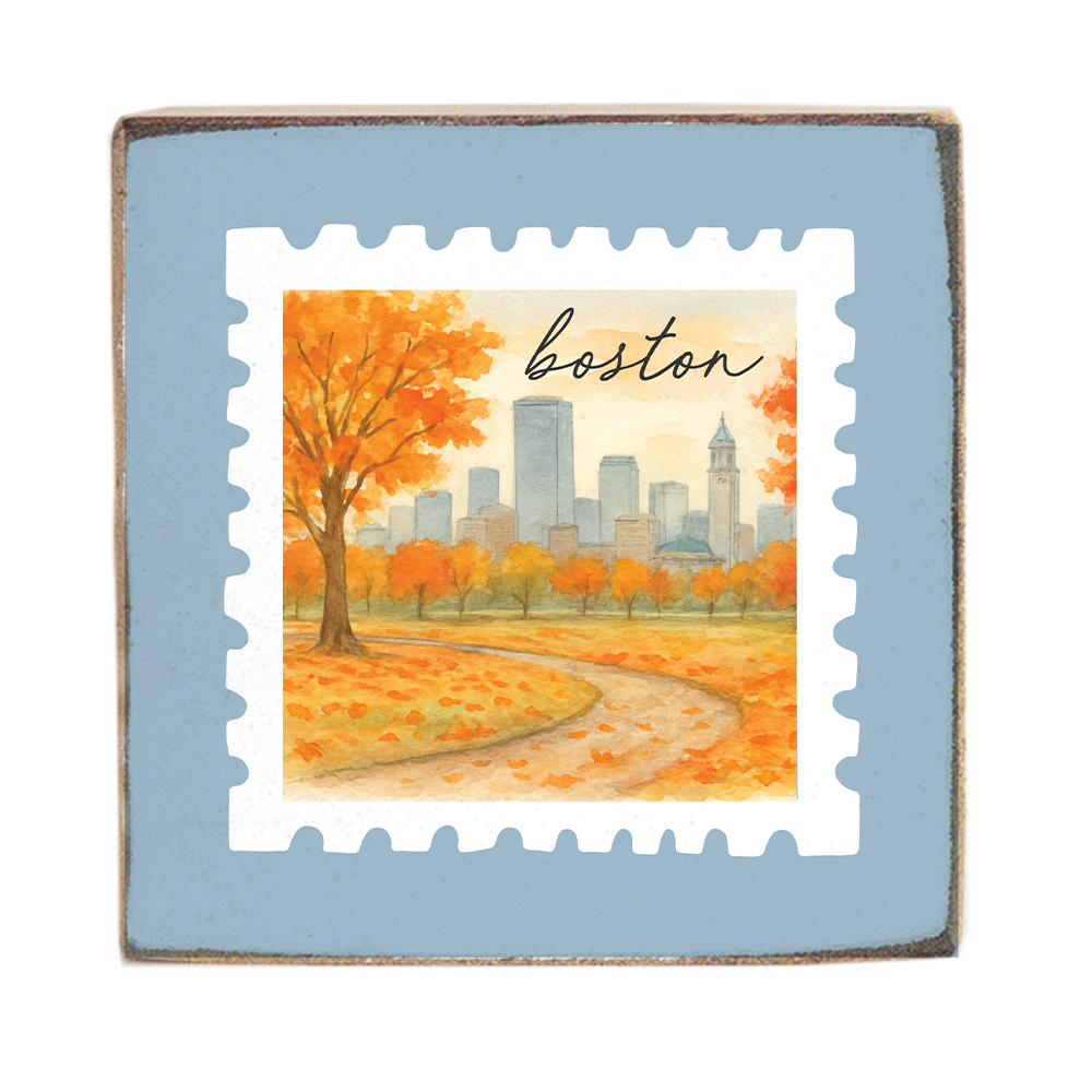 Boston City Stamp Square Block Sign
