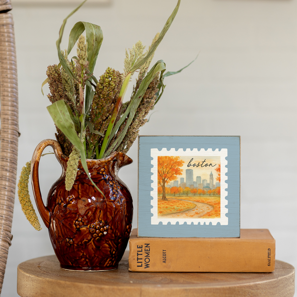 Boston City Stamp Square Block Sign