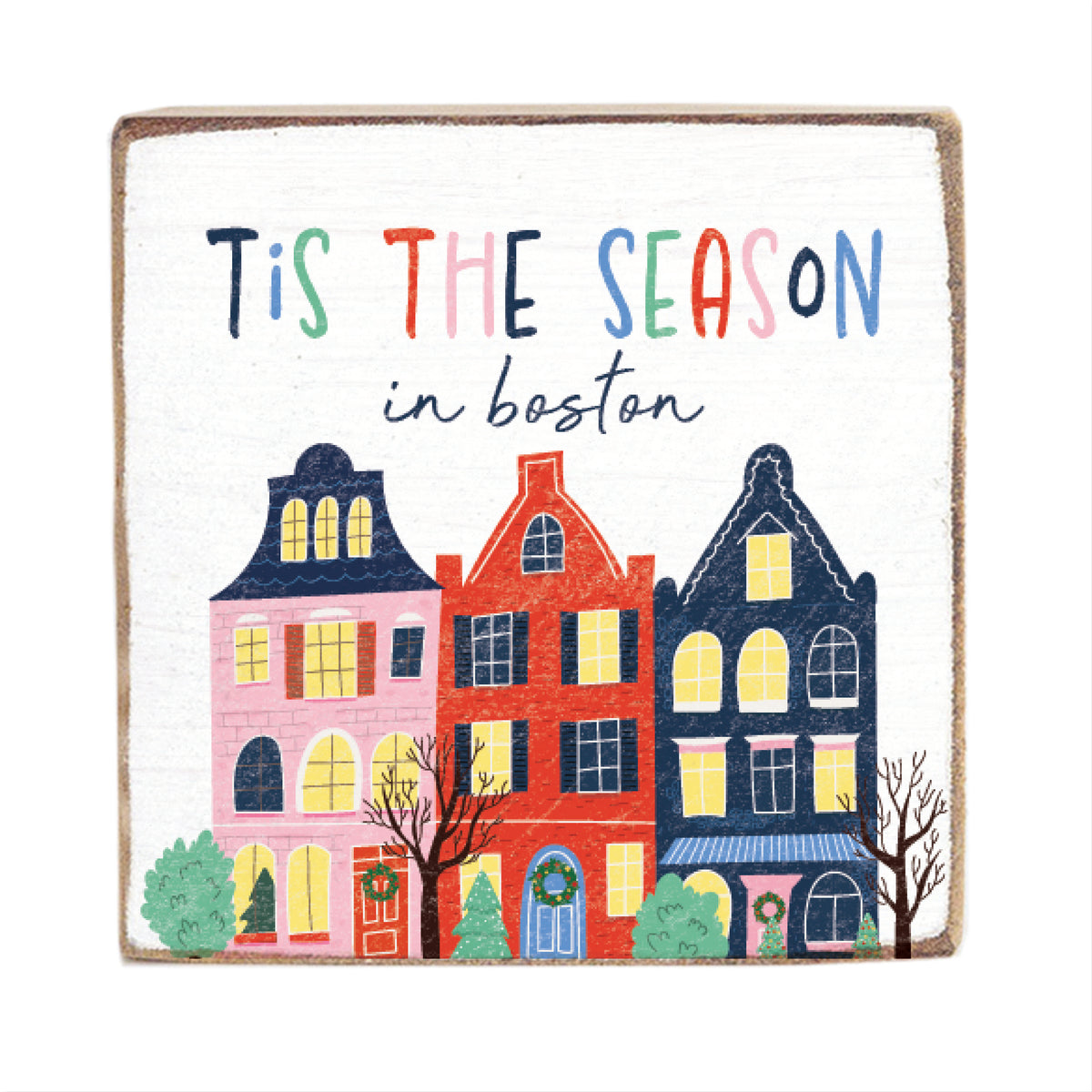 Tis The Season In Square Block Sign