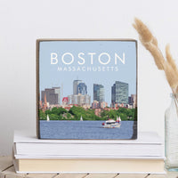 Boston Massachusetts Square Block Sign