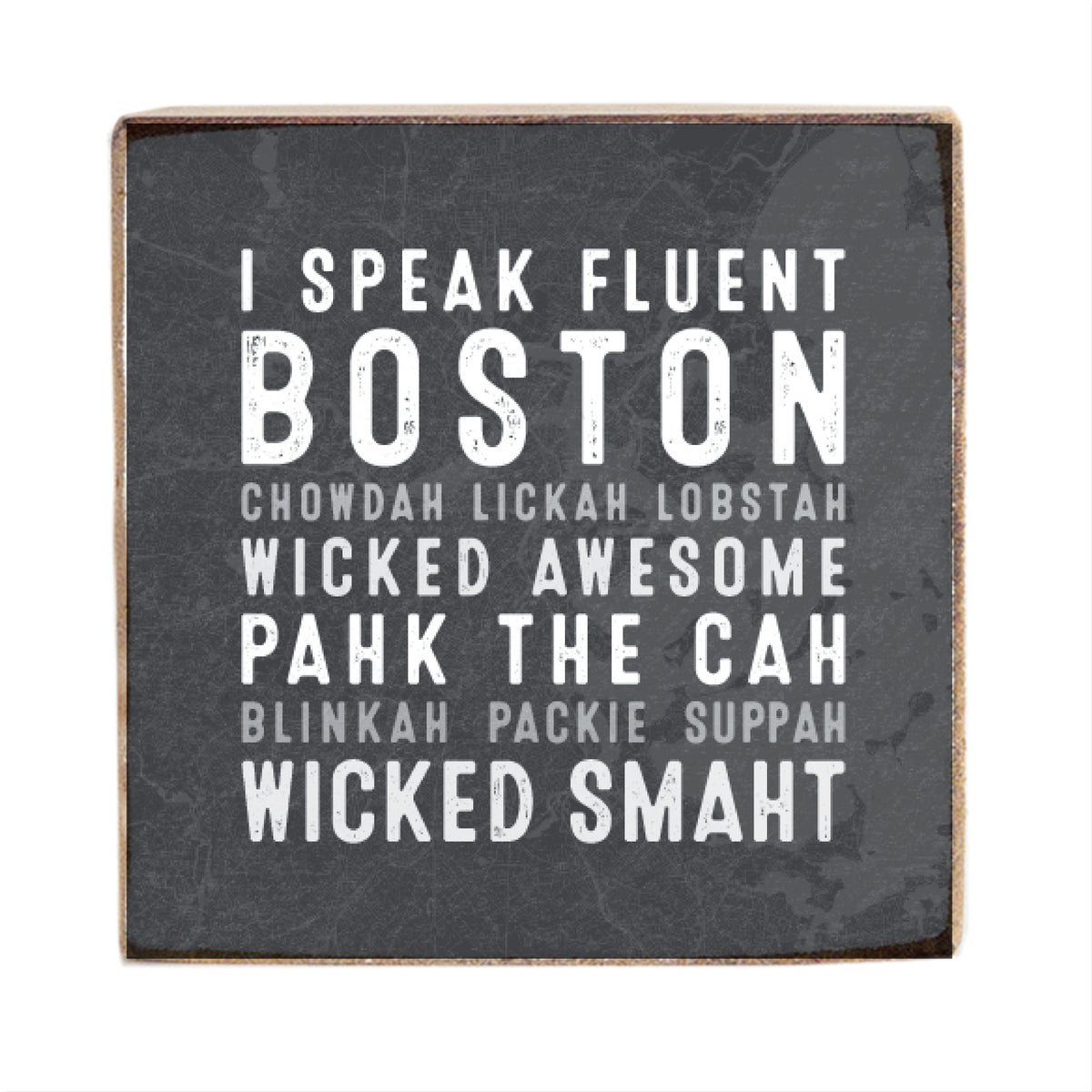 I Speak Fluent Boston Block Sign