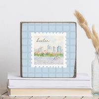 Boston City Stamp Square Block Sign