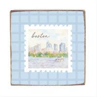 Boston City Stamp Square Block Sign