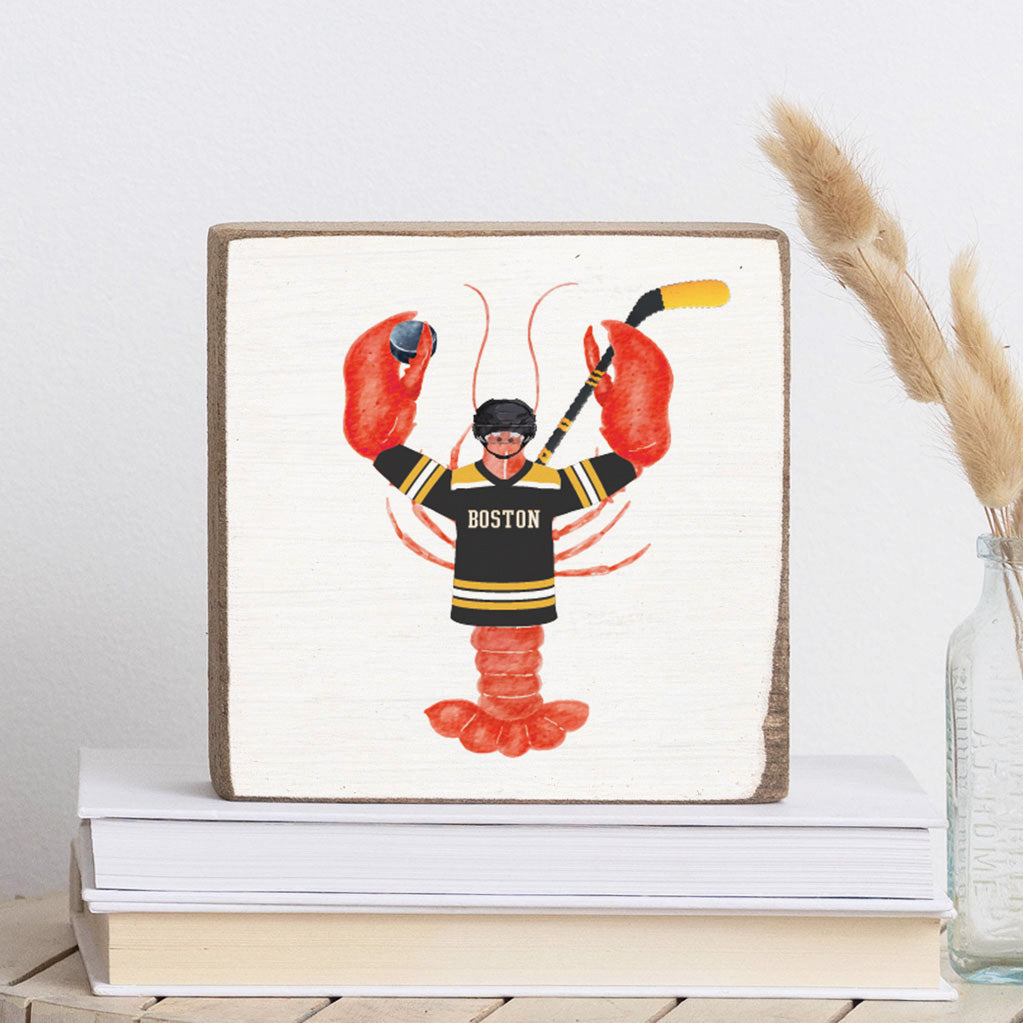 Boston Hockey Lobster Block Sign
