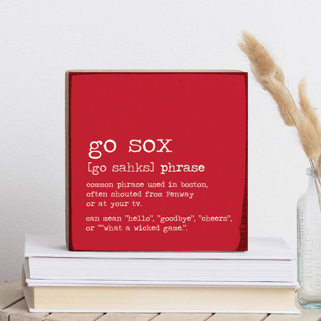 Boston Go Sox Definition Block Sign