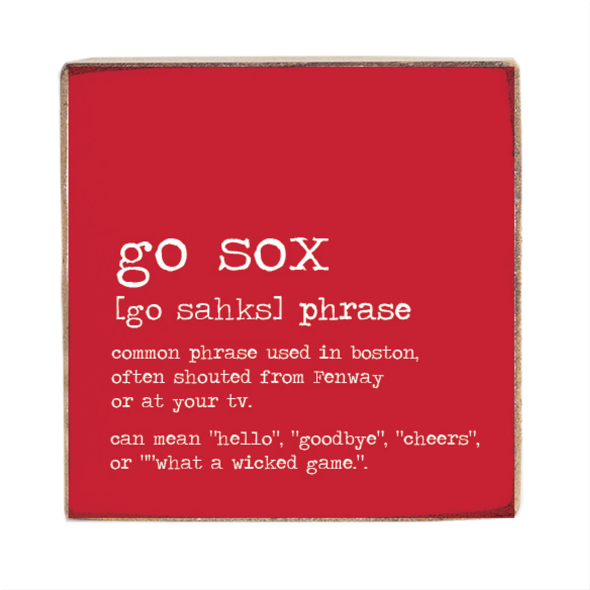 Boston Go Sox Definition Block Sign
