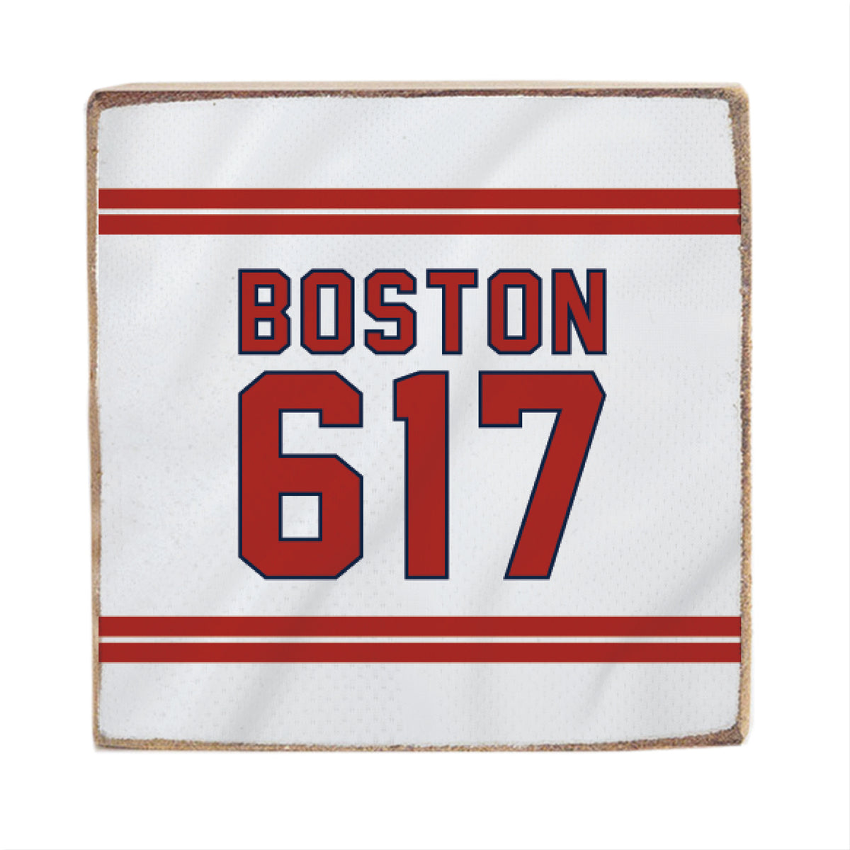 Boston 617 Red White Block Sign