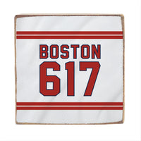 Boston 617 Red White Block Sign