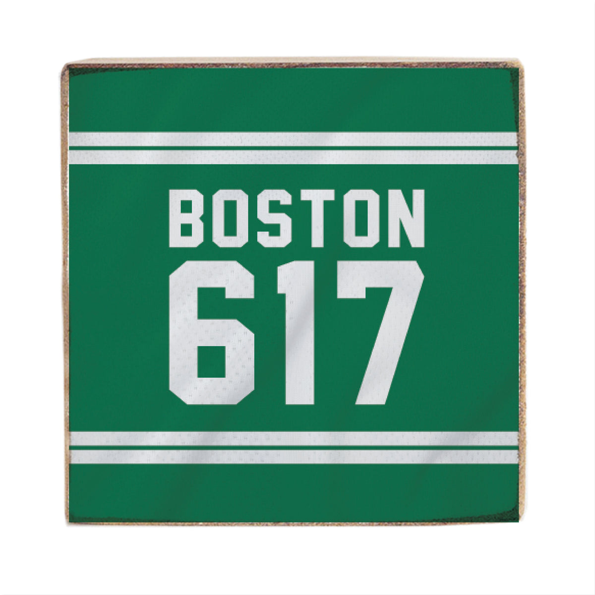 Boston 617 Green White Block Sign