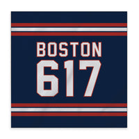 Boston 617 Blue Red Block Sign