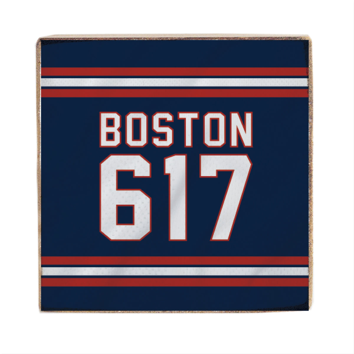 Boston 617 Blue Red Block Sign