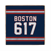 Boston 617 Blue Red Block Sign