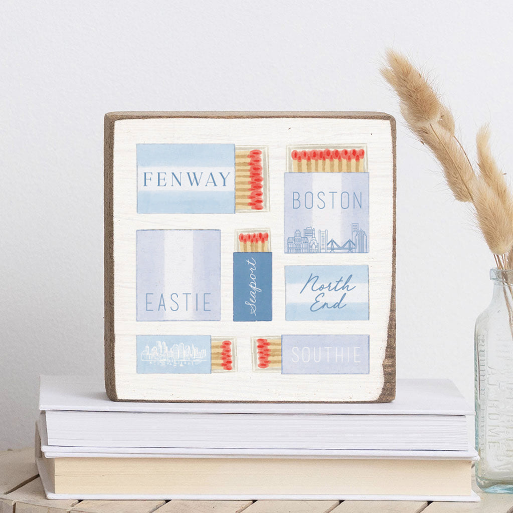 Boston Match Boxes Block Sign