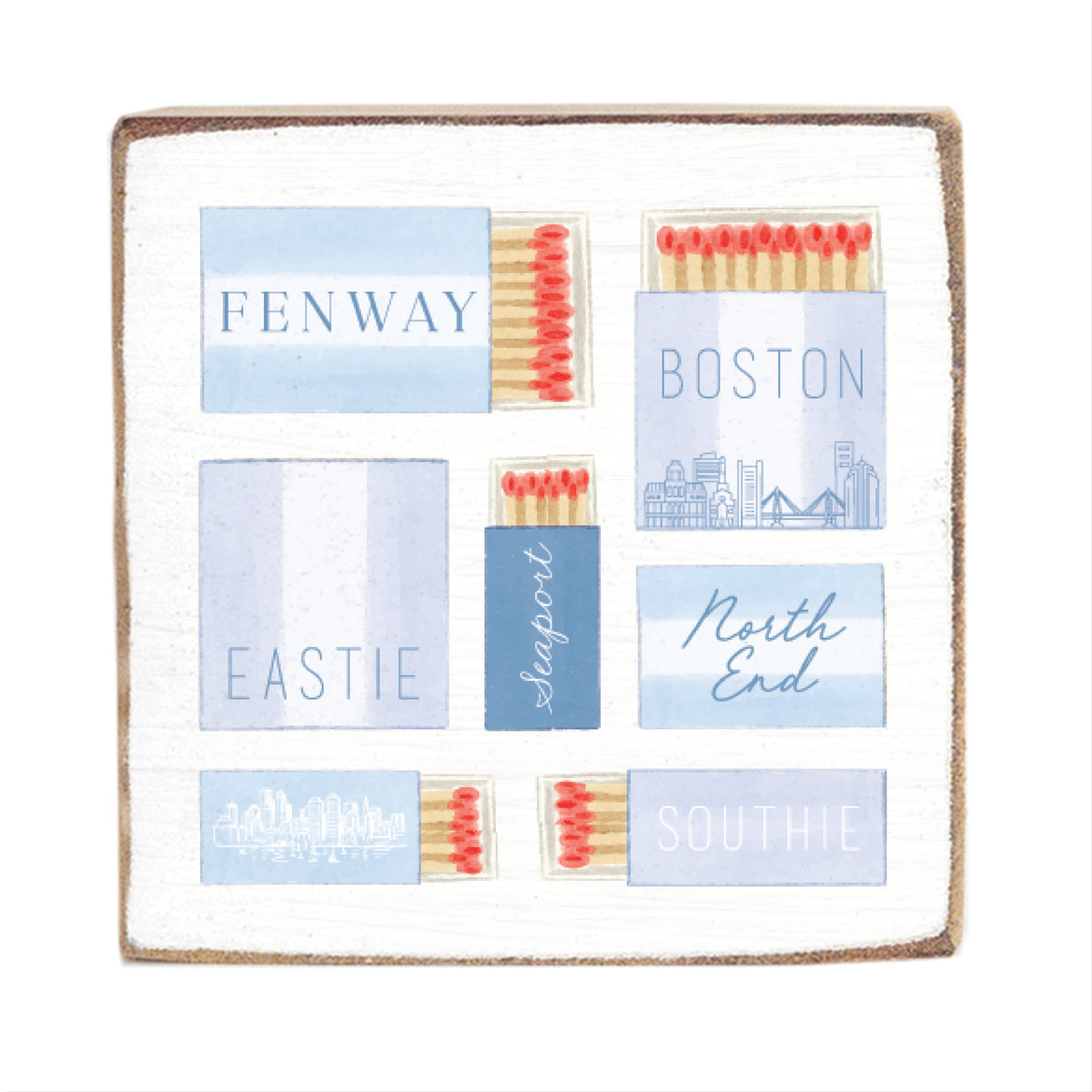 Boston Match Boxes Block Sign