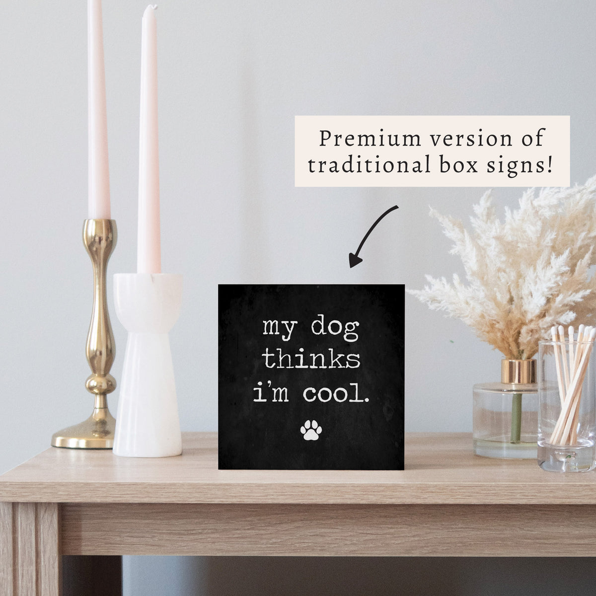 My Dog Thinks I'm Cool Block Sign
