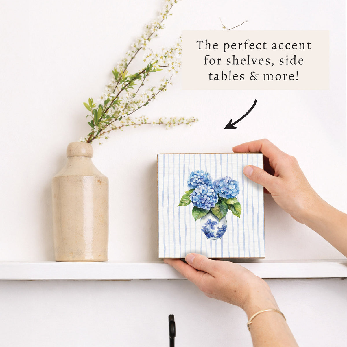 Hydrangea Vase Block Sign