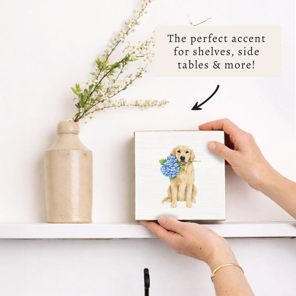 Hydrangea Dog Block Sign