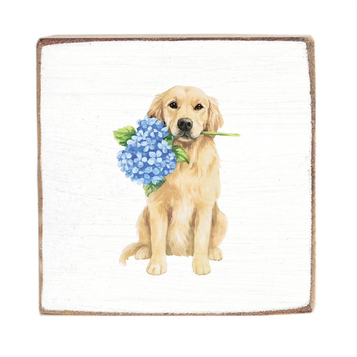 Hydrangea Dog Block Sign