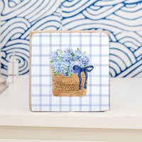 Hydrangea Basket Block Sign