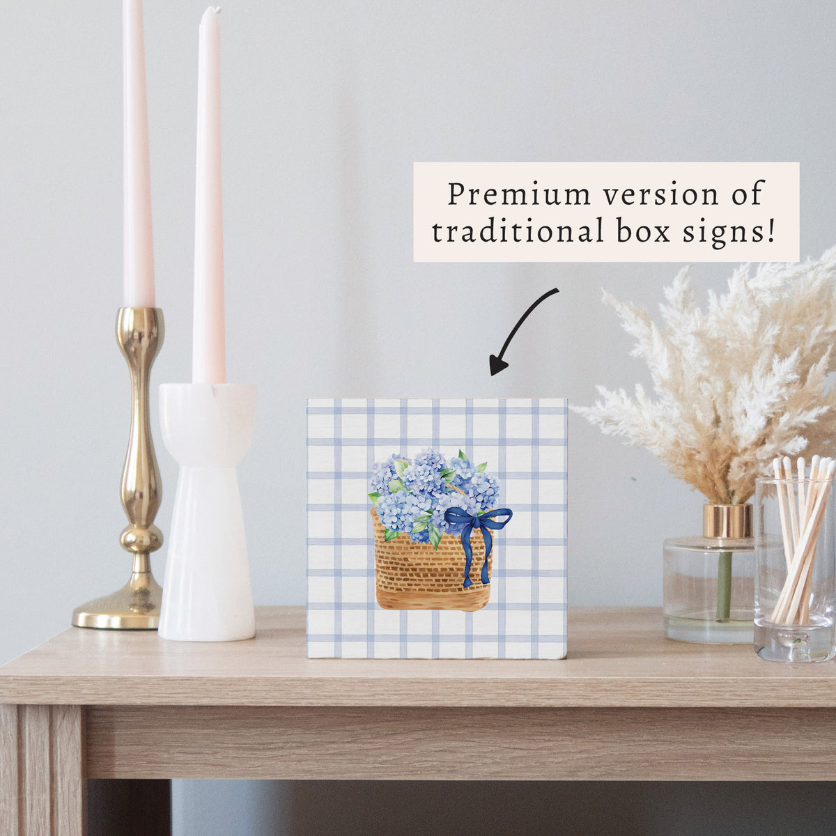 Hydrangea Basket Block Sign