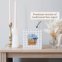Hydrangea Basket Block Sign