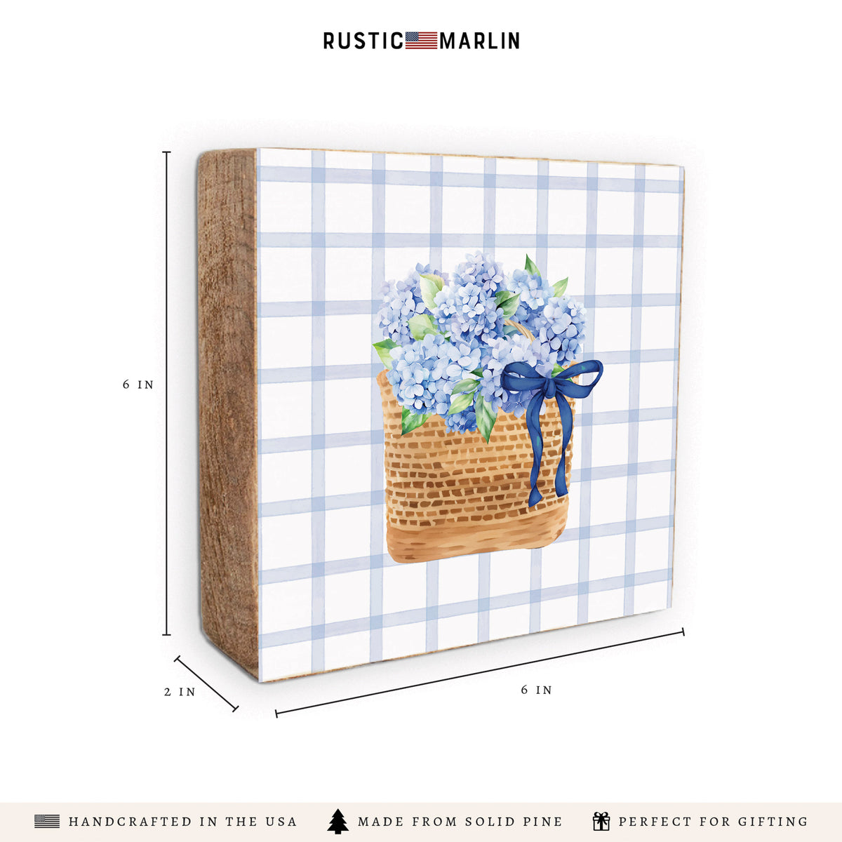 Hydrangea Basket Block Sign