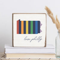 Love Philly Rainbow Block Sign
