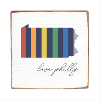 Love Philly Rainbow Block Sign