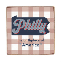 Philly Birthplace of America Checkered Block Sign
