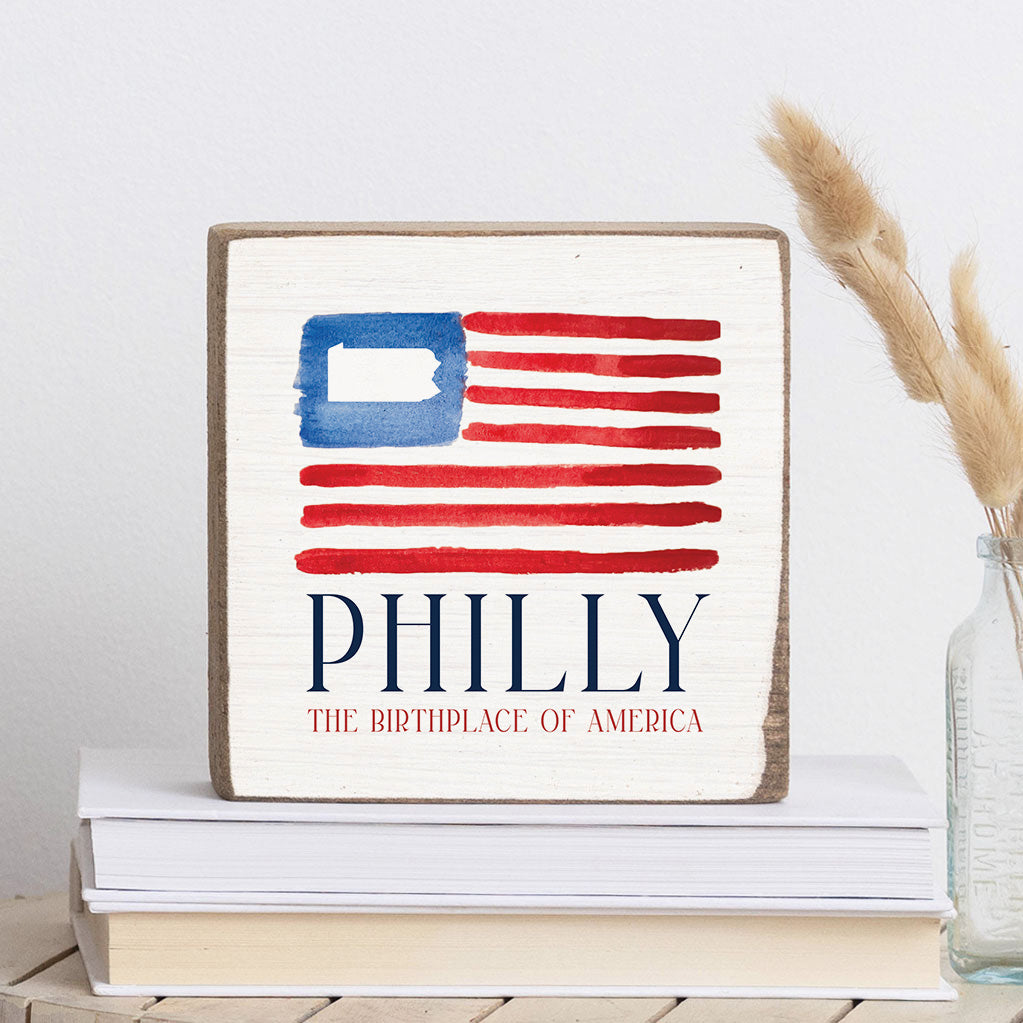 American Philly The Birth Place Square Block Sign